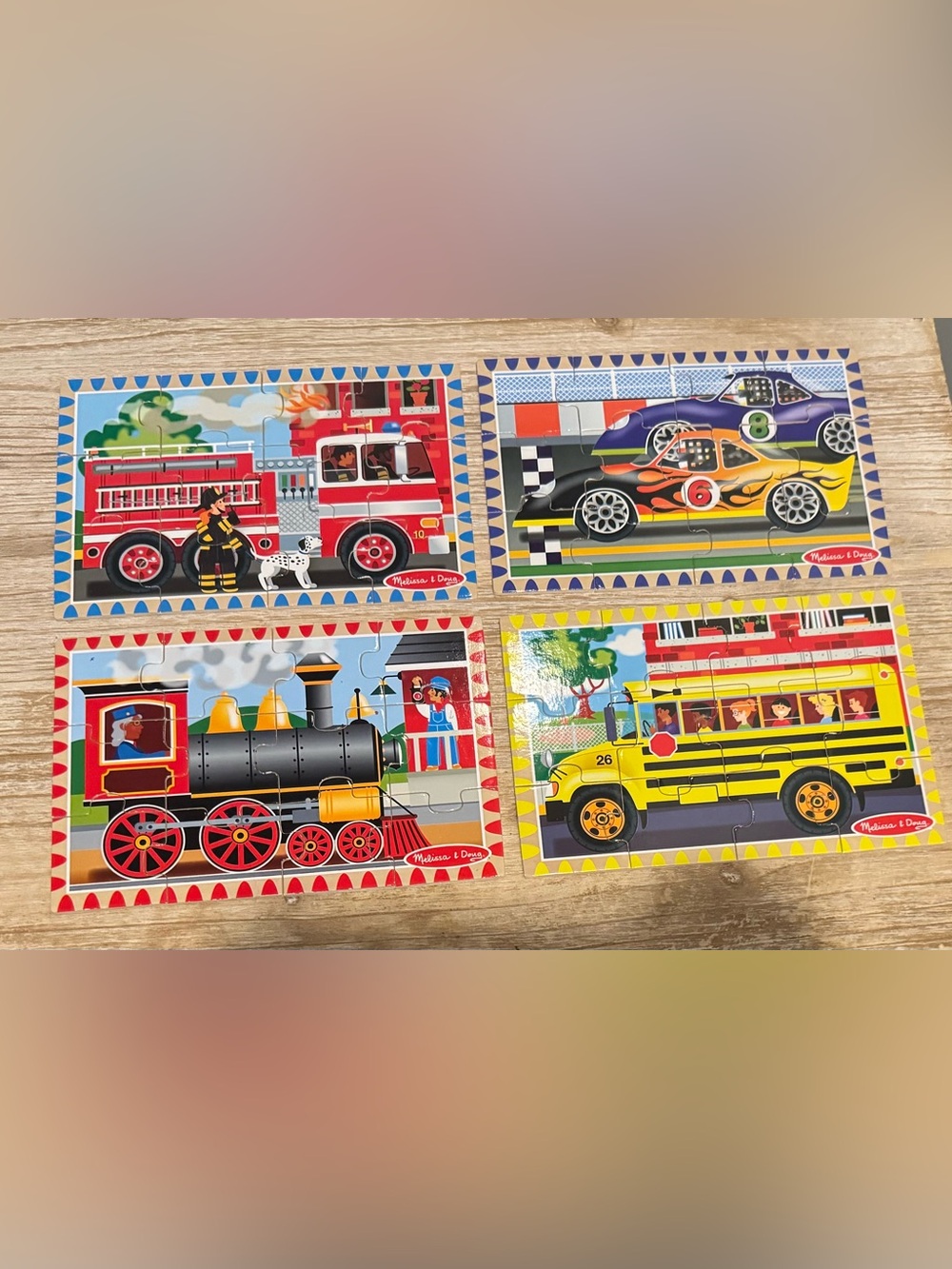 Melissa & Doug Jigsaw Puzzles in a box-Vehicles